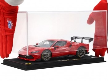 Ferrari 296 Challenge BBR Models 1/18 P18242A Rouge de Course 322 avec vitrine