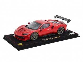 Ferrari 296 Challenge BBR Models 1/18 P18242D Rouge Ardent avec vitrine