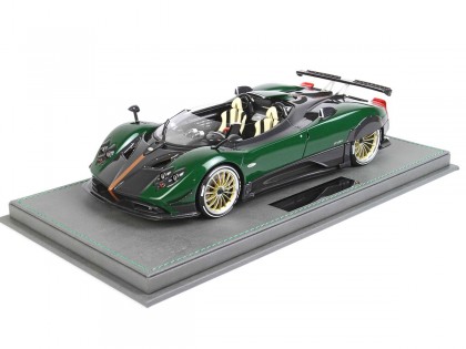 Pagani Zonda HP Barchetta BBR Models 1/18 P18161GREEN1 Green Carbon Fiber with display case