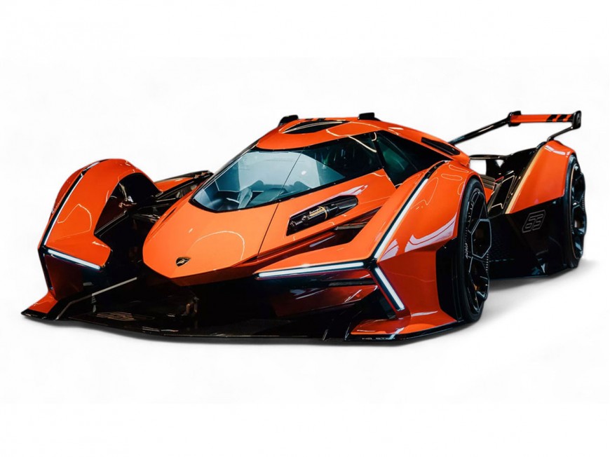 Lamborghini V12 Vision Gran Turismo MR Collection 1/18 LAMBO043B Egon Orange with display case