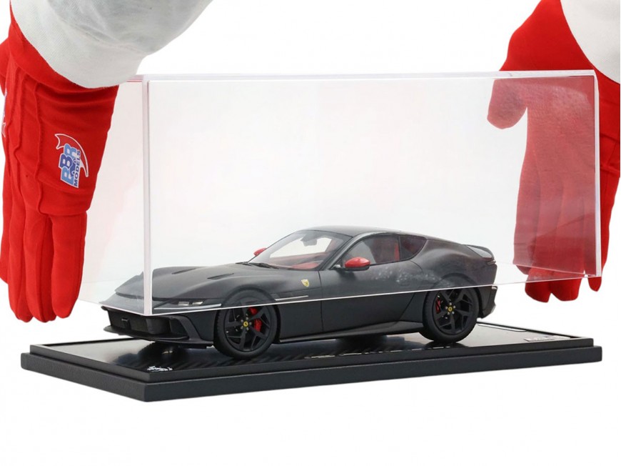 Ferrari 12Cilindri BBR Models 1/18 P18254E Noir Mat toit panoramique avec vitrine