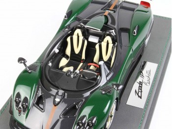 Pagani Zonda HP Barchetta BBR Models 1/18 P18161GREEN1 Green Carbon Fiber with display case