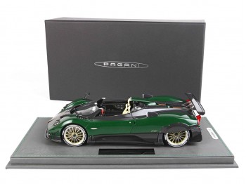 Pagani Zonda HP Barchetta BBR Models 1/18 P18161GREEN1 Green Carbon Fiber with display case