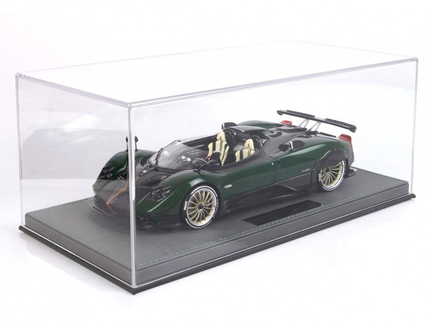 Pagani Zonda HP Barchetta BBR Models 1/18 P18161GREEN1 Green Carbon Fiber with display case