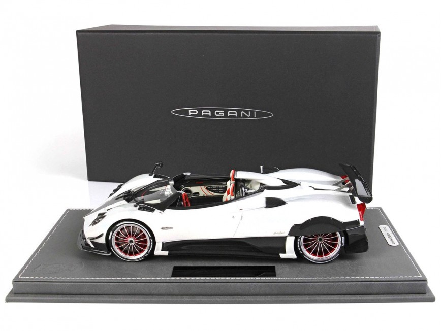 Pagani Zonda HP Barchetta BBR Models 1/18 P18161F Metallic Iridescent White with display case