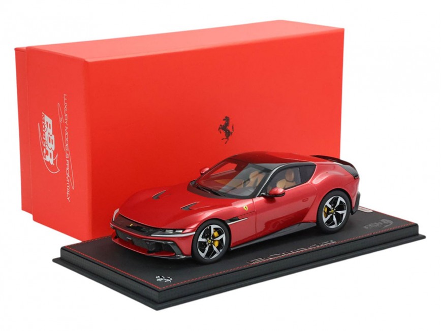 Ferrari 12Cilindri BBR Models 1/18 P18254F Rouge Imola toit panoramique avec vitrine