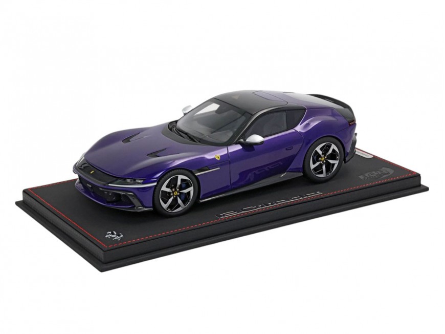 Ferrari 12Cilindri BBR Models 1/18 P18254C Violet Al Humaid toit panoramique avec vitrine