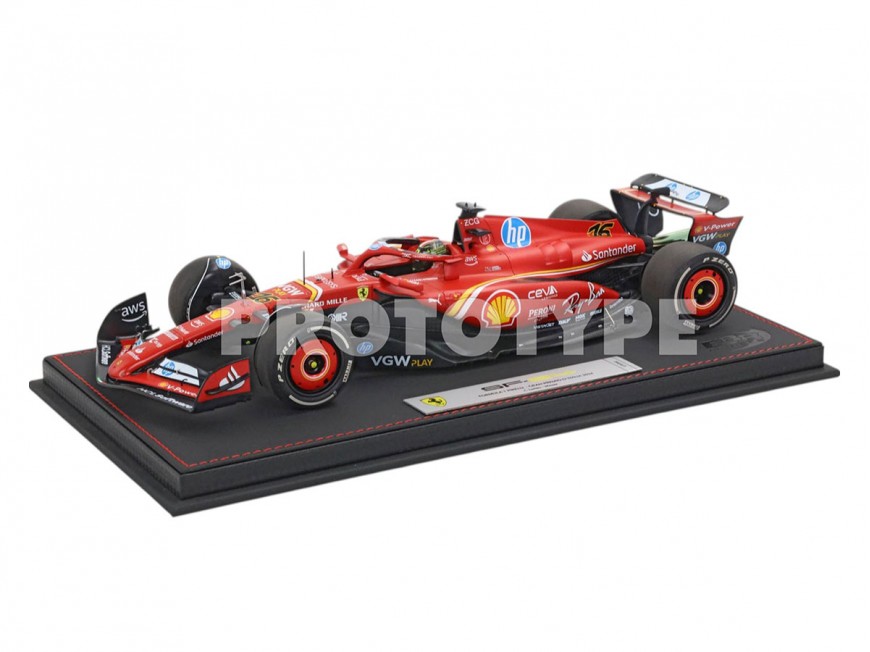 Ferrari SF-24 GP Italy Monza Charles Leclerc Winner die-cast BBR Models 1/18 BBR241816DDIE with display case