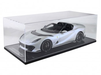 Ferrari 812 Competizione A Charles Leclerc BBR Models 1/12 BBR1224CL Blanc Vague Marine Mat avec vitrine