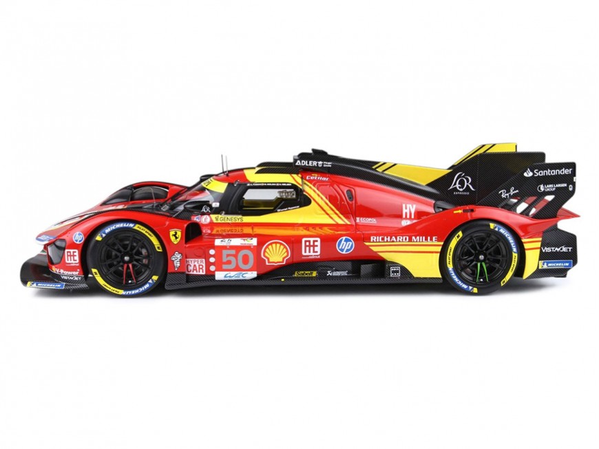 Ferrari 499P Winner Le Mans 2024 Car n.50 BBR Models 1/18 P18252A avec vitrine