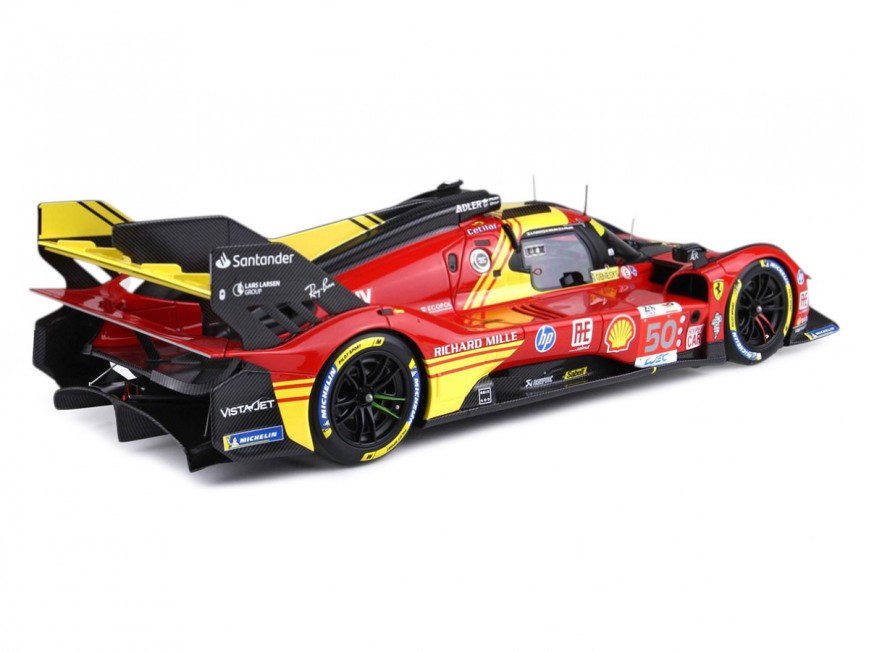 Ferrari 499P Winner Le Mans 2024 Car n.50 BBR Models 1/18 P18252A avec vitrine