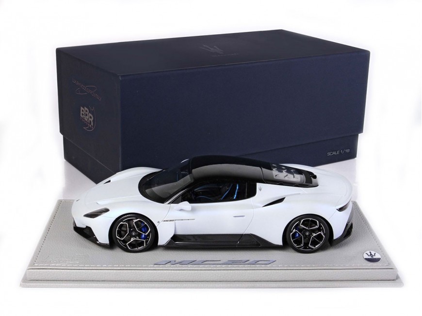 Maserati MC20 BBR Models 1/18 P18191A Bianco Audace con vetrina