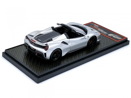 Ferrari 488 Pista Spider BBR Models 1/43 BBRC218G Nurburgring Silver Metallizzato 2