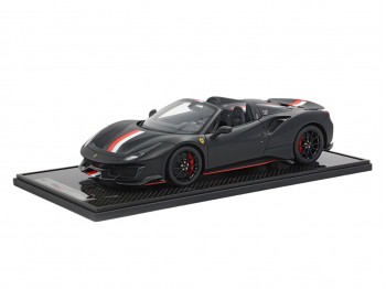 Ferrari 488 Pista Spider Charles Leclerc BBR Models 1/12 BBR1225CL Matt Black with display case