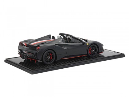 Ferrari 488 Pista Spider Charles Leclerc BBR Models 1/12 BBR1225CL Nero Opaco con vetrina 2