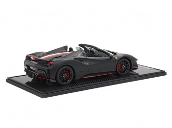 Ferrari 488 Pista Spider Charles Leclerc BBR Models 1/12 BBR1225CL Noir Mat avec vitrine