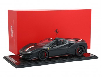 Ferrari 488 Pista Spider Charles Leclerc BBR Models 1/12 BBR1225CL Matt Black with display case