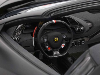 Ferrari 488 Pista Spider Charles Leclerc BBR Models 1/12 BBR1225CL Noir Mat avec vitrine