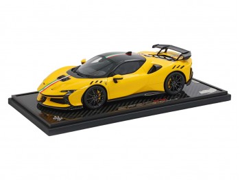 Ferrari SF90 XX Stradale BBR Models 1/18 P18237SST Modena Yellow with display case