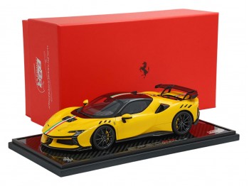 Ferrari SF90 XX Stradale BBR Models 1/18 P18237SST Modena Yellow with display case