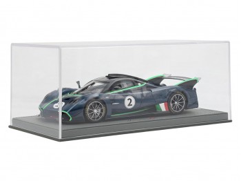 Pagani Huayra R BBR Models 1/18 P18218I Fibre de Carbone Bleu Danube avec vitrine