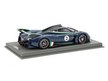 Pagani Huayra R BBR Models 1/18 P18218I Fibre de Carbone Bleu Danube avec vitrine