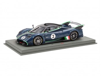 Pagani Huayra R BBR Models 1/18 P18218I Danube Blue Carbon Fiber with display case