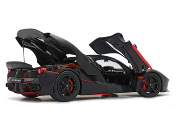 Ferrari LaFerrari die-cast BBR Models 1/18 BBR182239 Matt Black with Red Stripes with display case