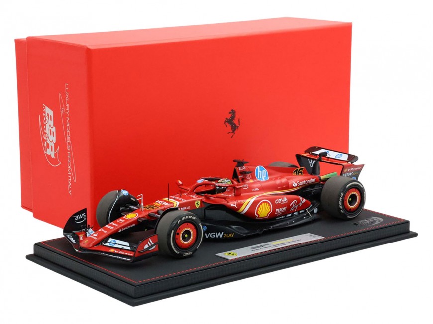 Ferrari SF-24 GP Italy Monza Charles Leclerc Winner die-cast BBR Models 1/18 BBR241816DDIE with display case