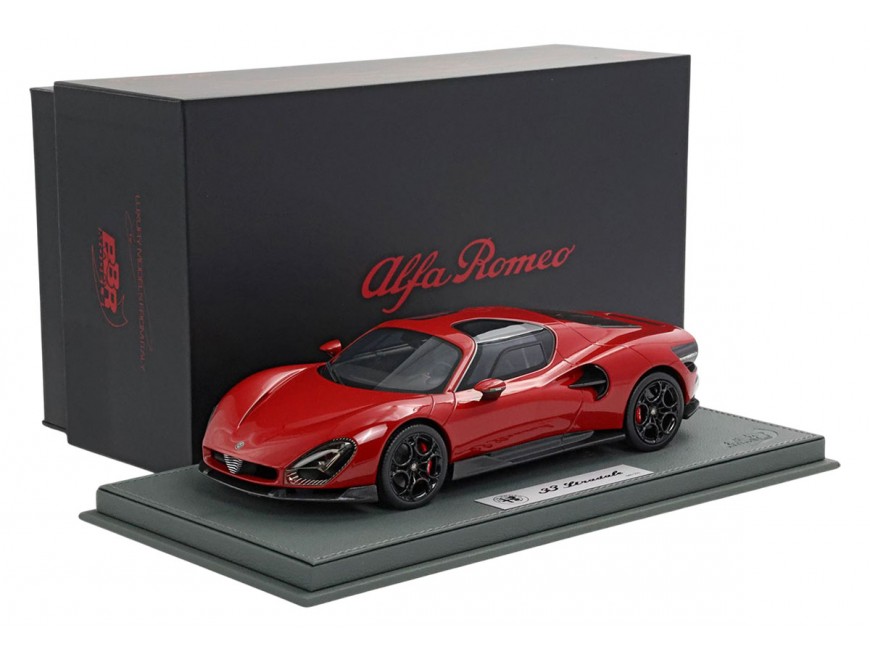 Alfa Romeo 33 Stradale BBR Models 1/18 P18264B Rouge Alfa avec vitrine