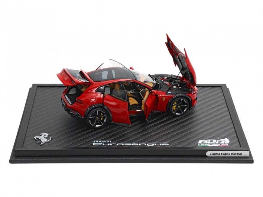 Ferrari Purosangue die-cast full open BBR Models 1/43 HE43002BST Corsa 322 Red panoramic roof with display case