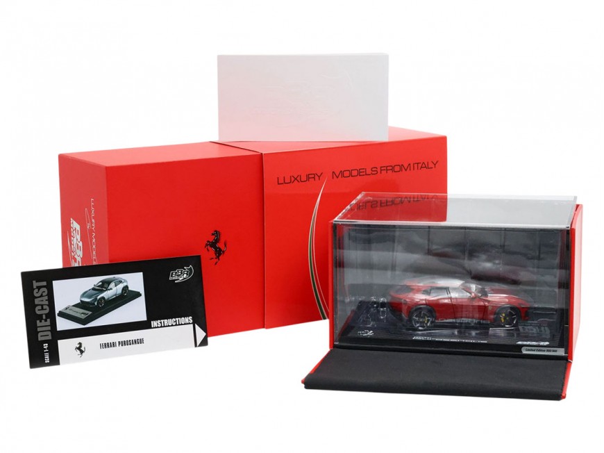 Ferrari Purosangue die-cast full open BBR Models 1/43 HE43002BST Corsa 322 Red panoramic roof with display case