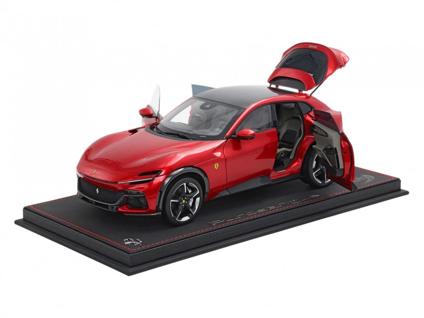 Ferrari Purosangue die-cast ouvrable BBR Models 1/18 HE180052BDIE Rouge Magma 322 avec vitrine