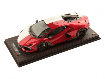 Lamborghini Revuelto Journée Lamborghini Japon MR Collection 1/18 LAMBO058SE12 Blanc Asopo vire au Rouge Khonsu avec vitrine