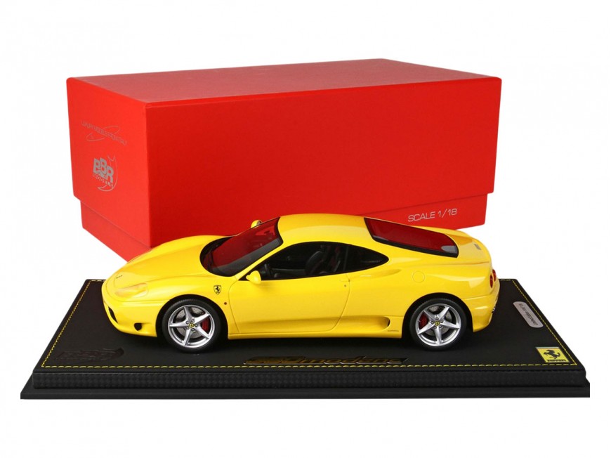 Ferrari 360 Modena boîte de vitesses F1 BBR Models 1/18 P18172D Jaune Modène avec vitrine