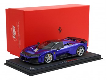Ferrari F80 BBR Models 1/18 P18253D Bleu Électrique avec vitrine