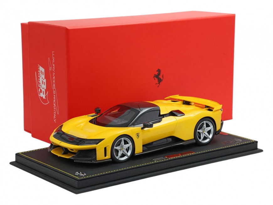 Ferrari F80 BBR Models 1/18 P18253L Jaune Modène avec vitrine