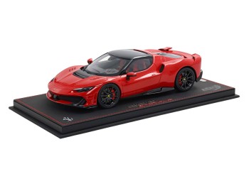 Ferrari 296 Speciale BBR Models 1/18 P18269B1 Corsa Red Black Roof with display case
