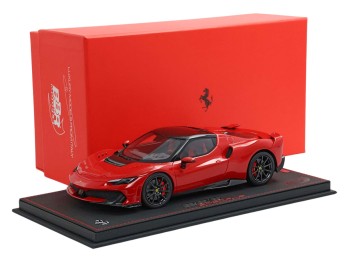 Ferrari 296 Speciale BBR Models 1/18 P18269B1 Corsa Red Black Roof with display case