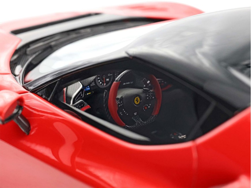 Ferrari 296 Speciale BBR Models 1/18 P18269B1 Corsa Red Black Roof with display case