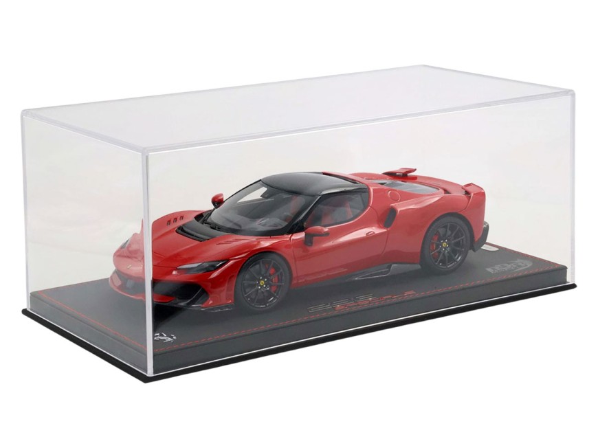 Ferrari 296 Speciale BBR Models 1/18 P18269B1 Corsa Red Black Roof with display case