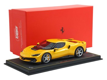 Ferrari 296 Speciale BBR Models 1/18 P18269D Jaune Trois Couches avec vitrine