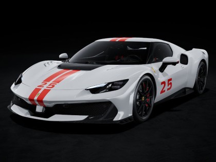 Ferrari 296 Speciale Looksmart 1/123 LS1219C Blanc Arctique avec vitrine