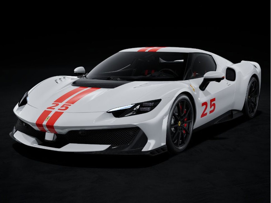 Ferrari 296 Speciale Looksmart 1/123 LS1219C Blanc Arctique avec vitrine