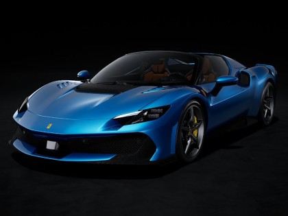 Ferrari 296 Speciale A Looksmart 1/12 LS1220C Bleu Corsa avec vitrine