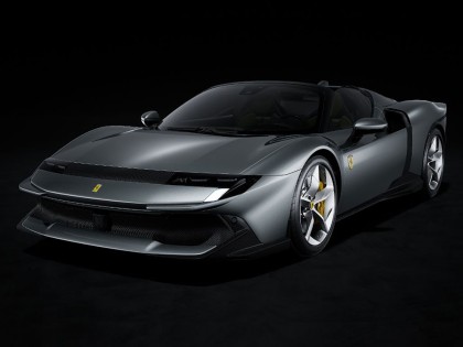 Ferrari 849 Testarossa Spider Looksmart 1/12 LS1218C Gris Compétition avec vitrine