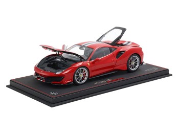 Ferrari 488 Pista die-cast full open BBR Models 1/18 HE180055DIE Corsa Red with display case