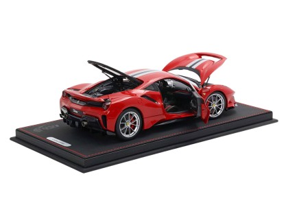 Ferrari 488 Pista die-cast apribile BBR Models 1/18 HE180055DIE Rosso Corsa con vetrina 2