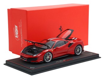 Ferrari 488 Pista die-cast full open BBR Models 1/18 HE180055DIE Corsa Red with display case