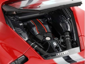 Ferrari 488 Pista die-cast full open BBR Models 1/18 HE180055DIE Corsa Red with display case
